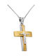 Herren Gold Kreuz 14K mit dem Gekreuzigten mit Kette