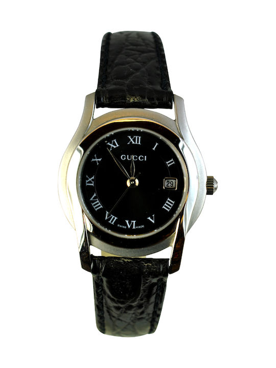 Gucci Damen Uhr mit Schwarz Lederarmband