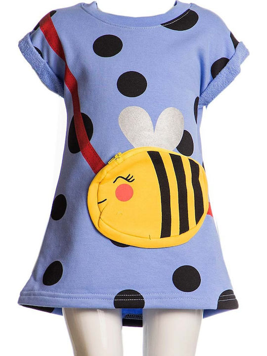Joyce Bee Happy Παιδικό Φόρεμα Κοντομάνικο Λιλά