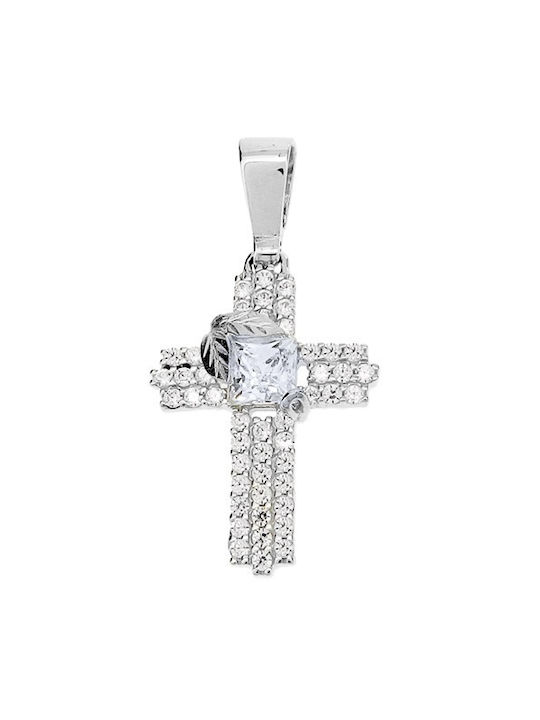 Xrisokosmima White Gold Cross 14K