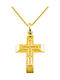 Herren Gold Kreuz 14K mit Kette