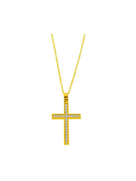 Gold Kreuz 14K mit Kette