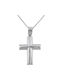 Herren Weißgold Kreuz 14K mit Kette