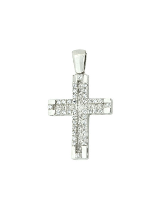 Damen Weißgold Kreuz 14K