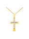 Damen Gold Kreuz 14K mit Kette