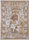 SilverBrand.gr Heiligenikone Gottesmutter mit Kind Silber 22x18cm