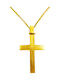 Herren Gold Kreuz 14K mit Kette