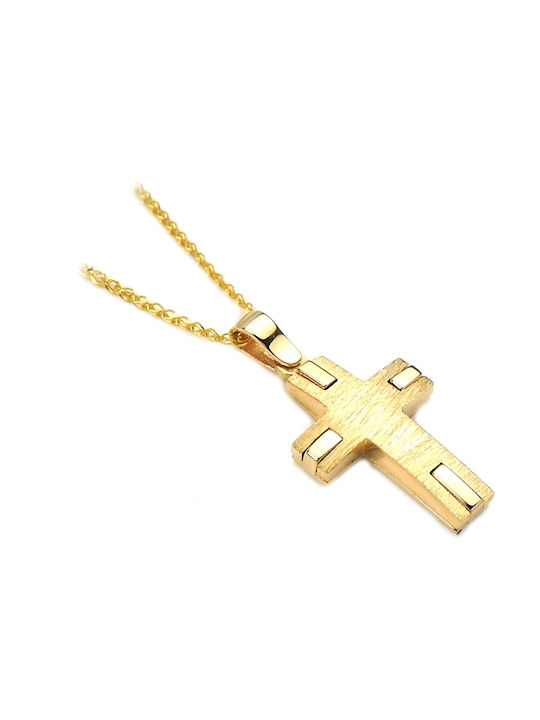 Art d or Herren Gold Kreuz 14K mit Kette