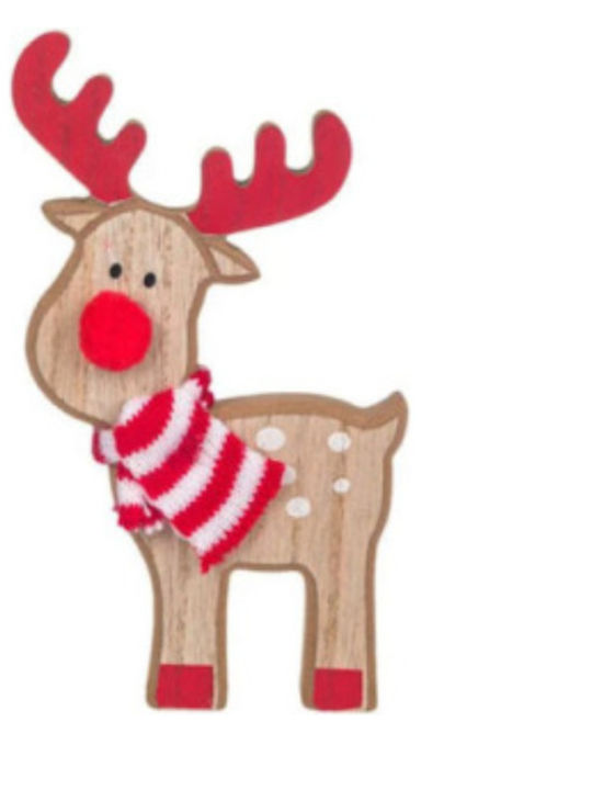Christmas Wooden Figure Reindeer Beige Height 19cm Decorative