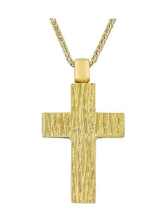 Verorama Herren Gold Kreuz 14K mit Kette