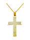 Damen Gold Kreuz 14K mit Kette