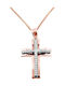 Women's Rose Gold Plated Cross with Chain