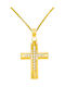 Damen Gold Kreuz 14K mit Kette