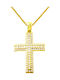 Damen Gold Kreuz 14K mit Kette