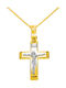 Herren Gold Kreuz 14K mit Kette