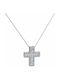 Kritsimis Women's White Gold Cross 18K with Chain