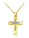 Damen Gold Kreuz 14K mit Kette