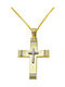 Damen Gold Kreuz 14K mit Kette