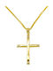 Damen Gold Kreuz 14K mit Kette