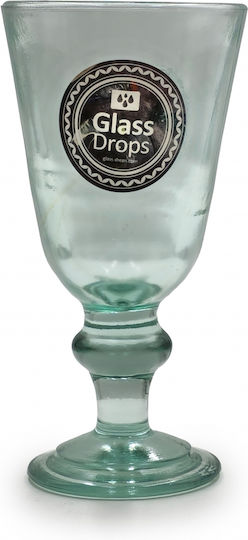 Glass Drops Ποτήρι Νερού από Γυαλί σε Πράσινο Χρώμα 250ml