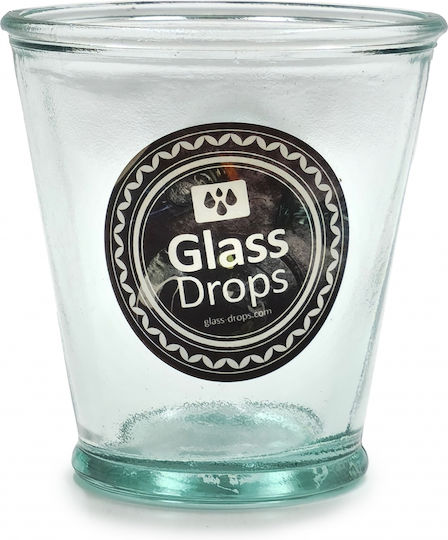 Glass Drops Ποτήρι Νερού από Γυαλί σε Πράσινο Χρώμα 220ml