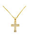 Damen Gold Kreuz 14K mit Kette