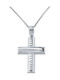 Men's White Gold Cross 14K with Chain