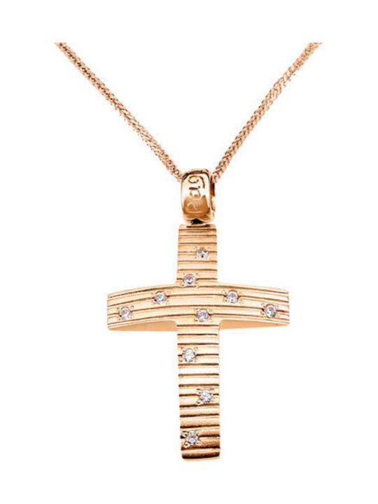 Women's Rose Gold Plated Cross with Chain