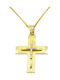 Damen Gold Kreuz 14K mit Kette