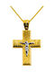 Herren Gold Kreuz 14K mit Kette