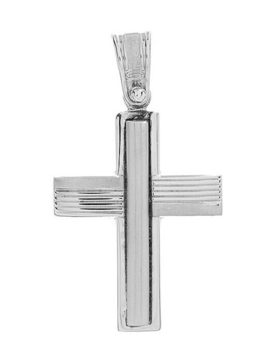 Vitopoulos Men's White Gold Cross 14K