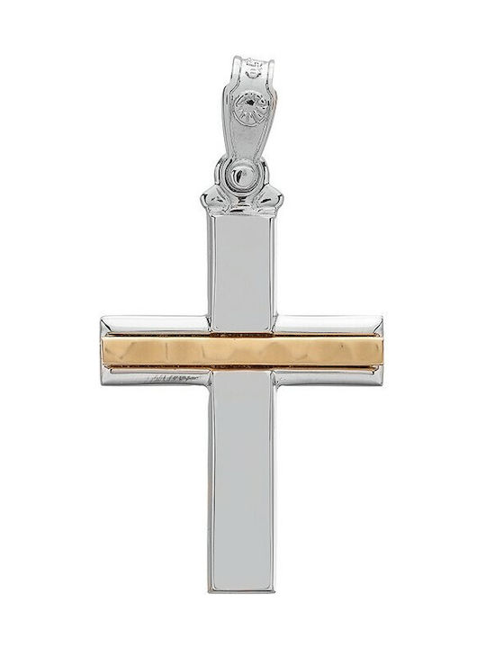 Vitopoulos Men's White Gold Cross 14K