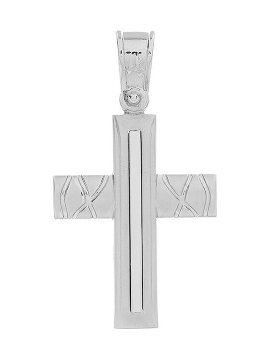 Vitopoulos Men's White Gold Cross 14K