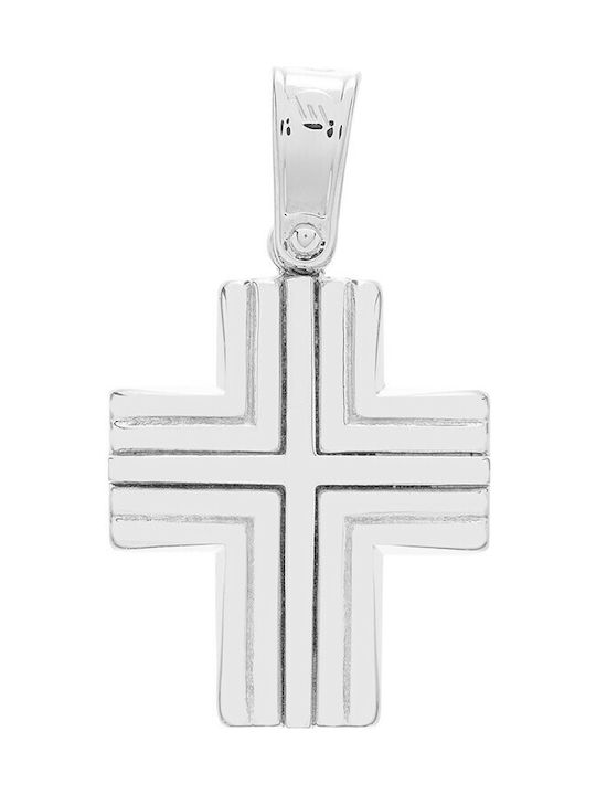 Vitopoulos Men's White Gold Cross 14K