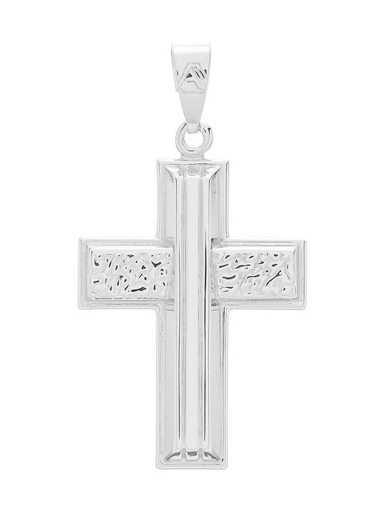 Vitopoulos Herren Weißgold Kreuz 14K