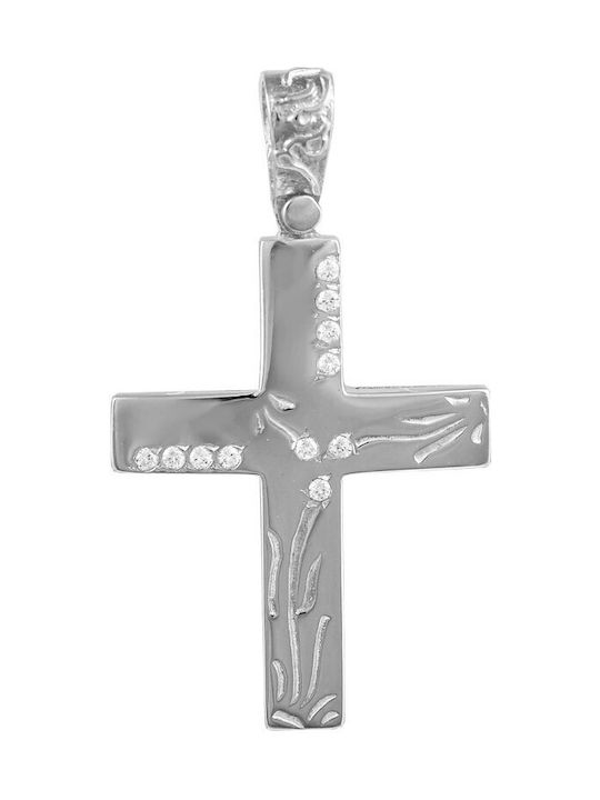 Damen Weißgold Kreuz 14K