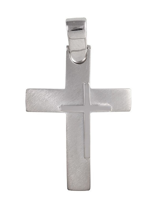 Weißgold Kreuz 14K