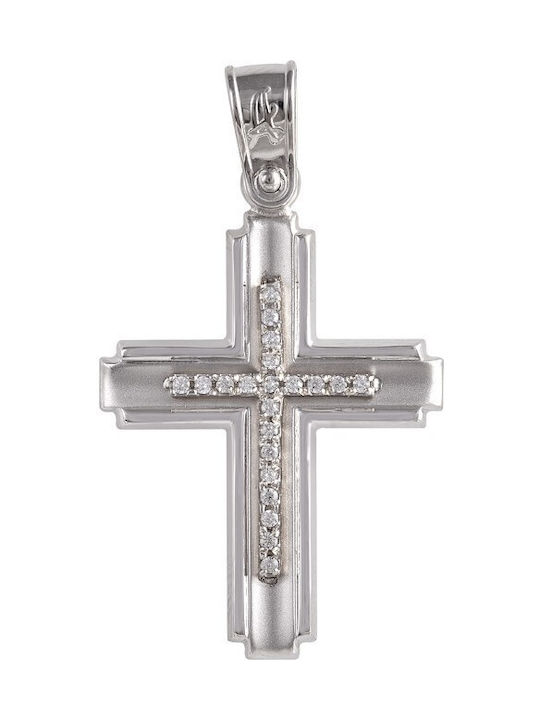 Weißgold Kreuz 14K