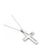 Art d or Herren Weißgold Kreuz 14K Beidseitig mit Kette