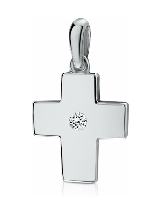 Chrilia White Gold Cross 18K