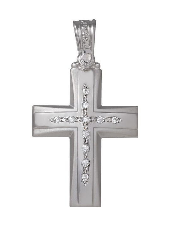 Damen Weißgold Kreuz 14K