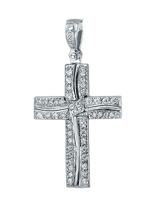 Savvidis Weißgold Kreuz 14K mit Kette