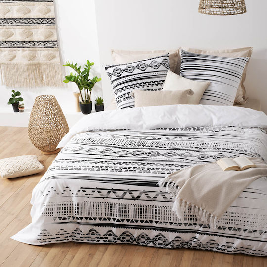 Atmosphera Set Huse Pentru Pilote 100% Bumbac 240x220cm Superdublu Cu 2 Fețe De Pernă Ethnik