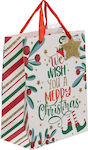 Spitishop Χάρτινη Χριστουγεννιάτικη Τσάντα για Δώρο Κόκκινη 18x23x10εκ.