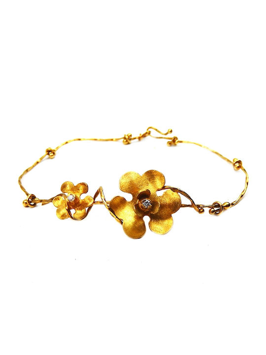 Polytimo Damen Armband aus Gold 14K mit Zirkon