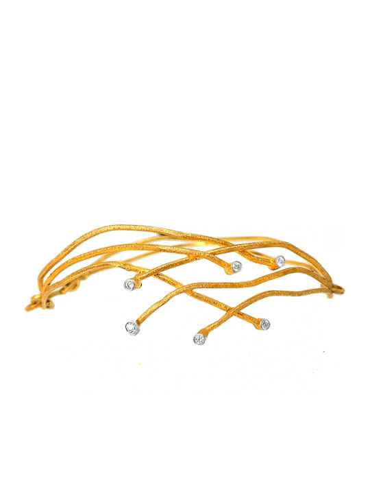 Polytimo Damen Armband aus Gold 14K mit Zirkon