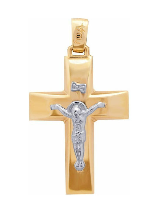 Savvidis Gold Kreuz 14K mit dem Gekreuzigten