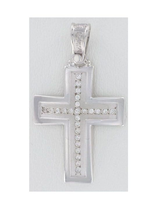 Triantos White Gold Cross 14K