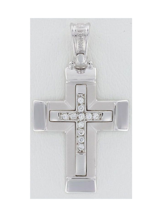 Triantos White Gold Cross 14K