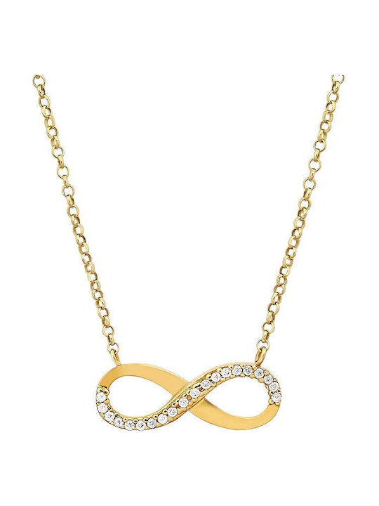 Iris Jewerly Necklace Infinity from Gold 14K with Zircon